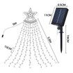 Solar LED String Light Fairy Waterfall Christmas Tree Decoration Ornament Star Topper Hanging Strip Indoor Outdoor 350 LEDs 9 Strands 8 Lighting Modes