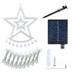 Solar LED String Light Fairy Waterfall Christmas Tree Decoration Ornament Star Topper Hanging Strip Indoor Outdoor 350 LEDs 9 Strands 8 Lighting Modes