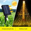 Solar LED String Light Waterfall Fairy Christmas Tree Hanging Decoration Ornament Star Topper Strip Indoor Outdoor 350 LED 9 Strands 8 Lighting Modes 