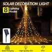 Solar LED String Light Waterfall Fairy Christmas Tree Hanging Decoration Ornament Star Topper Strip Indoor Outdoor 350 LED 9 Strands 8 Lighting Modes