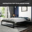 Metal Bed Frame Double Size Base Platform Black Mattress Foundation with Under Bed Storage