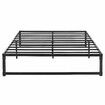 Metal Bed Frame Double Size Base Platform Black Mattress Foundation with Under Bed Storage