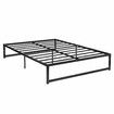 Metal Bed Frame Double Size Base Platform Black Mattress Foundation with Under Bed Storage