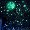 435Pcs Glow in The Dark Stars Wall Stickers for Ceiling Luminous Stars and Moon Wall Decals Fluorescent Star Ceiling Stickers For Christmas Halloween