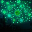 110 PCS Halloween Luminous Wall Stickers Fluorescent Solar System Stars Ceiling Decals for Home Solar System