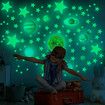 110 PCS Halloween Luminous Wall Stickers Fluorescent Solar System Stars Ceiling Decals for Home Solar System