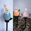 Solar Light Yard Cute Rabbit Decorative Outdoor Waterproof Resin Bunny Statue for Garden, Lawn, Patio,Pathway Pattern random send