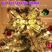 50LED 5M Fairy String Lights Battery Christmas Ribbon Bows Xmas Tree Decor