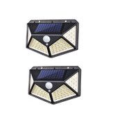 Solar Wall Light 100 LED Motion Sensor Solar Light for Garden - 2 Pack