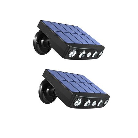 Solar Wall Lights Wireless Motion Sensor Outdoor Street Light IP65 Waterproof for Garden Walkway 2Pack (Warm Light)