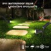 2 Pack Solar Lights Outdoor Garden Landscape Spotlights Waterproof Auto/Adjustable 2-in-1 RGB Bright and Dark Sensing Changing & Fixed Color for Yard Pathway