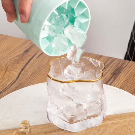 Ice cube bottle (2 in 1) design Cylindrical Silicone, Ice Mold trays ice  maker freezer, different design 3D cubes Maker, Ice Bucket for any things