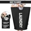 90L 72x38cm Collapsible Laundry Bag, Foldable Laundry Hamper Folding Washing Bin Col.Black