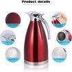 Thermal Carafe Stainless Steel Coffee Teapot Double Wall Vacuum Insulated Hot Water Bottle (2L-Red)