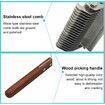 Dog Knotting Comb with Wooden Handle Dual-purpose Stainless Steel Comb Pet Fading Comb Pet Cleaning