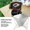 Collapsible Pour Over Coffee Dripper Filter Holder, Folding Stainless Steel Reusable Coffee Cone Filter Portable Compact for Office Home Travel Picnic Camping Inverted Pyramid Style