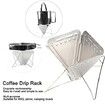 Collapsible Pour Over Coffee Dripper Filter Holder, Folding Stainless Steel Reusable Coffee Cone Filter Portable Compact for Office Home Travel Picnic Camping Inverted Pyramid Style