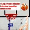 Basketball Net Outdoor,Upgrade Thick Professional Basketball Net Replacement Heavy Duty,All Weather Anti Whip Color Never Fade - 12 Loops (Red White Blue)