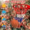 Basketball Net Outdoor,Upgrade Thick Professional Basketball Net Replacement Heavy Duty,All Weather Anti Whip Color Never Fade - 12 Loops (Red White Blue)