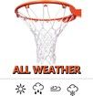 Basketball Net Replacement Heavy Duty Net in All Weather for Indoor and Outdoor - 12 Loops Rim (White)