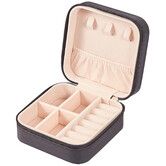 PU Leather Small Jewelry Box,Travel Portable Jewelry Case for Ring,Pendant,Earring,Necklace,Bracelet Organizer Storage Holder Boxes (Black)