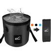 12 L Collapsible Bucket with Handle Multifunctional Foldable Water Container for Camping/Hiking/Traveling/Fishing/Washing/Gardening(Black)