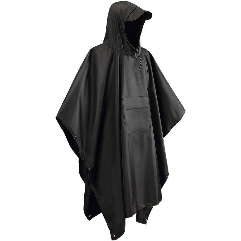 Hooded Rain Poncho Waterproof Raincoat Jacket for Men Women Adults