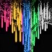 8 Tubes 50cm 288LED Solar Powered  Waterproof Snow Falling Lights Meteor Shower Lights Christmas Outdoor Home Patio Wedding Decorations Colorful