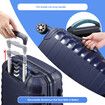 Luggage Set Carry On Suitcase 3PCS Travel PP Lightweight Rolling Spinner Wheels TSA Lock Double Zipper Aluminium Trolley Royal Blue