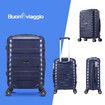 Luggage Set Carry On Suitcase 3PCS Travel PP Lightweight Rolling Spinner Wheels TSA Lock Double Zipper Aluminium Trolley Royal Blue