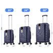 Luggage Set Carry On Suitcase 3PCS Travel PP Lightweight Rolling Spinner Wheels TSA Lock Double Zipper Aluminium Trolley Royal Blue