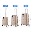 Carry On Suitcase Travel Luggage Hard Set 3 PCS PP Lightweight Rolling Aluminium Trolley Spinner Wheels TSA Lock Double Zipper Champagne