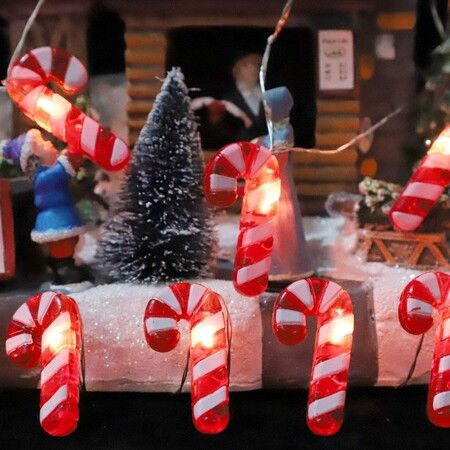 Holiday Candy Cane String Lights, 3M 20 LED 3D Plus Twinkle Lights