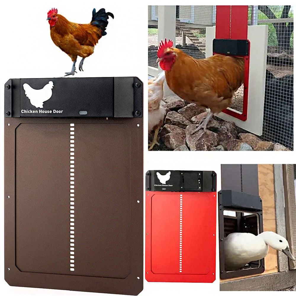 Automatic Chicken Coop Door Light Sensing Evening and Morning Delayed Opening Timer Poultry Chicken Duck Henhouse Door Opener