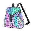 BAOBAO ISEY Geometric Backpacks Luminous Purse and Handbag Holographic Reflective Bags