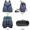 BAOBAO ISEY Geometric Backpacks Luminous Purse and Handbag Holographic Reflective Bags