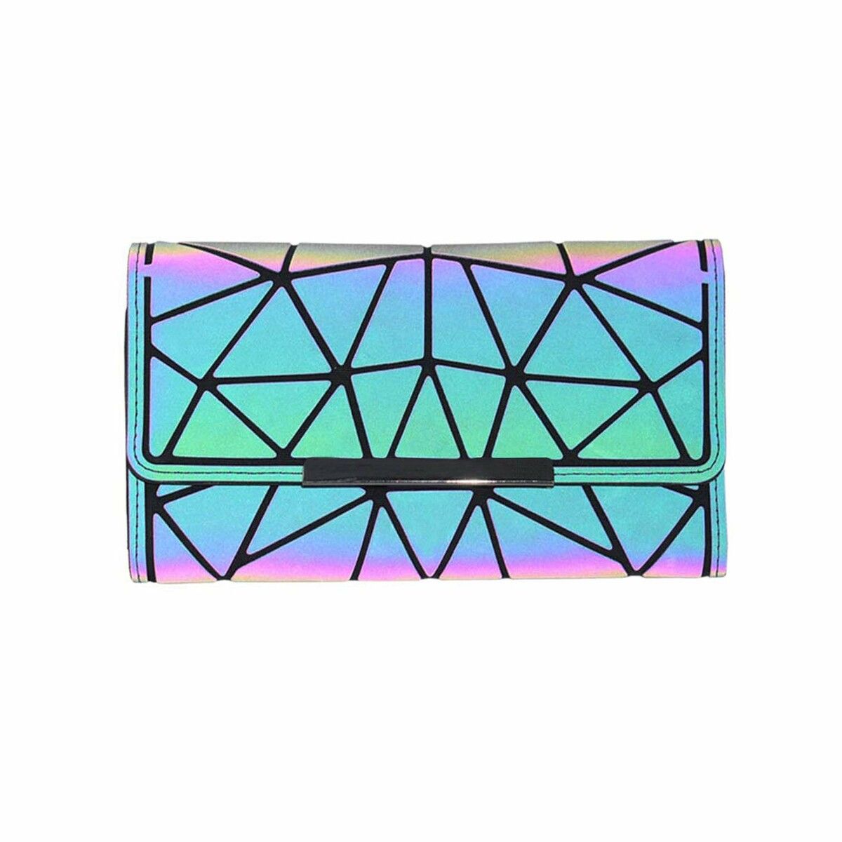 BAOBAO Geometric Purse for Women Magical Changeable Square Purse Large Holographic Luminous Purse Multi-change Crossbody Bag Gifts