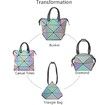 BAOBAO Geometric Purse for Women Magical Changeable Square Purse Large Holographic Luminous Purse Multi-change Crossbody Bag Gifts