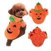 Pumpkin Dog Cat Costume Halloween Cosplay Warm Puppy Outfits Fleece Pet Clothes with Hat for Autumn Winter