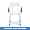 Shower Chair Seat Bath Stool Adjustable Bathroom Furniture Bathtub Seating Bench for Elderly Disabled with Arms 