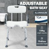 Shower Chair Seat Bath Stool Adjustable Bathroom Furniture Bathtub Seating Bench for Elderly Disabled with Arms 