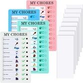 4 Pcs Chore Chart Checklist Board  Do List  Plastic DIY Routine Chart My Chores Kids Checklist with 10 Card Paper Daily Checklist for Home Travel Planning