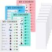 4 Pcs Chore Chart Checklist Board  Do List  Plastic DIY Routine Chart My Chores Kids Checklist with 10 Card Paper Daily Checklist for Home Travel Planning