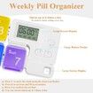 Weekly Pill Organizer, Automatic Pill Dispenser Elderly, 7 Day Pill Box with 4 Alarm Reminder, Detachable and Portable Travel Pill Dispenser