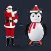 180cm Penguin Christmas Light LED Strip Xmas Decoration Home Display Outdoor House Holiday Ornament Folding 8 Flickering Effects