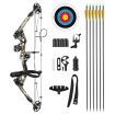 Compound Bow Arrow Archery Equipment Set Sports Hunting Target Shooting 20-55lbs Right Handed for Beginner Master Camo