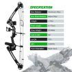 Compound Bow Arrow Set Archery Hunting Sports Equipment Target Shooting 20-55lbs Right Handed for Beginner Master Black