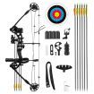 Compound Bow Arrow Set Archery Hunting Sports Equipment Target Shooting 20-55lbs Right Handed for Beginner Master Black