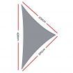 Instahut Shade Sail 3x3x4.3m Triangle 280GSM 98% Grey Shade Cloth