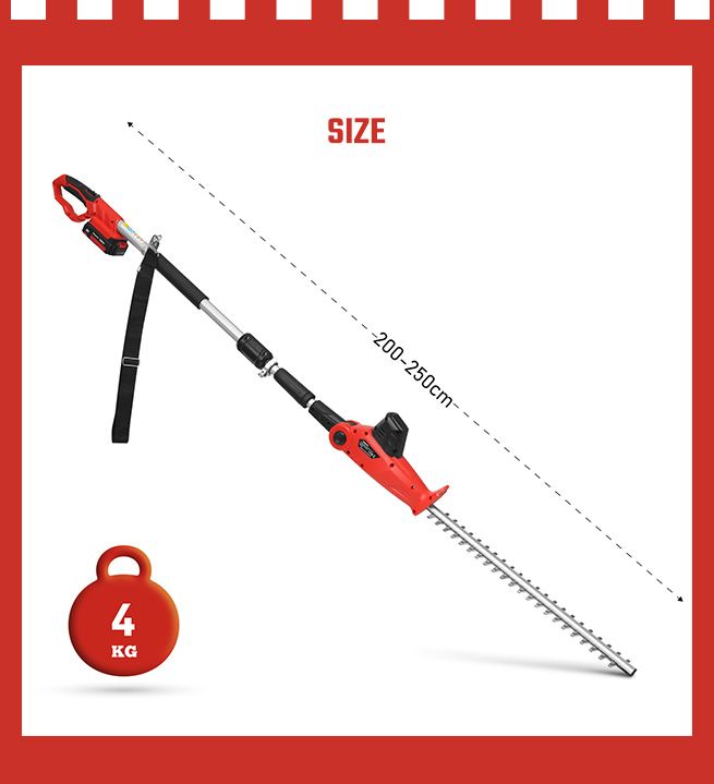 Pole Hedge Trimmer Cordless Electric Extendable Long Reach Telescopic